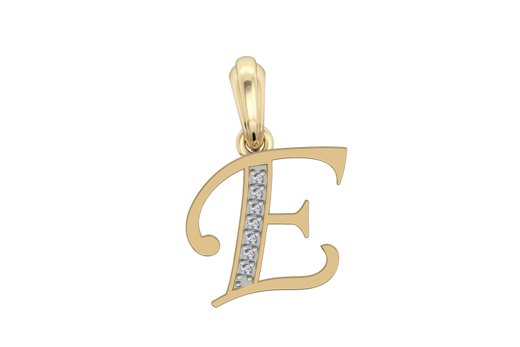 Gold Alphabet E charm